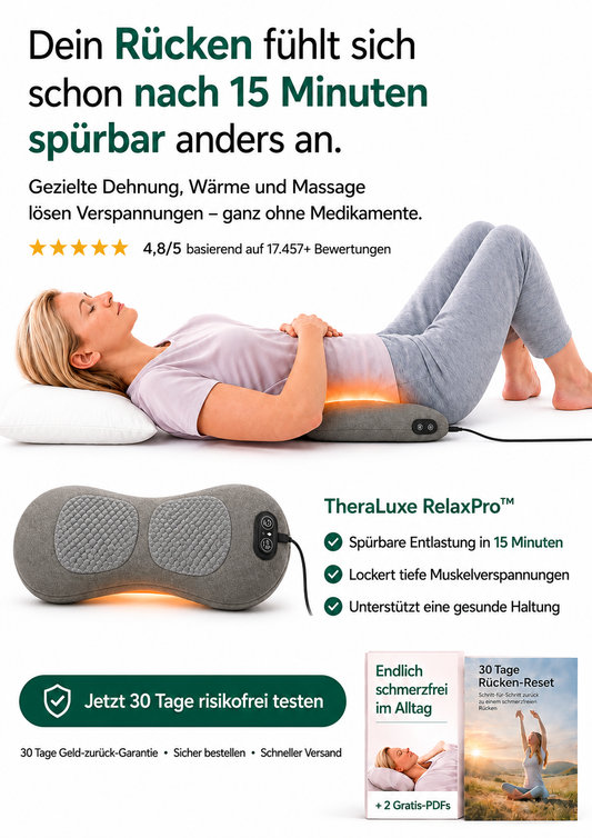 TheraLuxe RelaxPro™ – Endlich schmerzfrei aufstehen – 15 Minuten täglich für spürbare Erleichterung.
